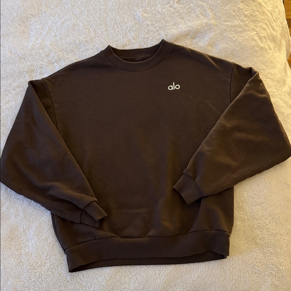 ALO Yoga Men's Dark Brown Crewneck Sweater